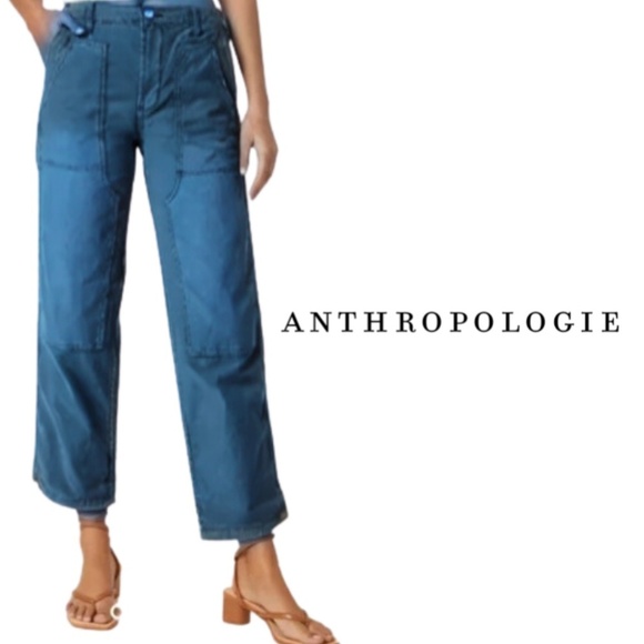 Pilcro Pants - Anthropologie Pilcro Teal Cropped Pant - Size 28